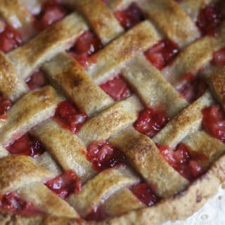 Strawberry-Raspberry Rhubarb Pie