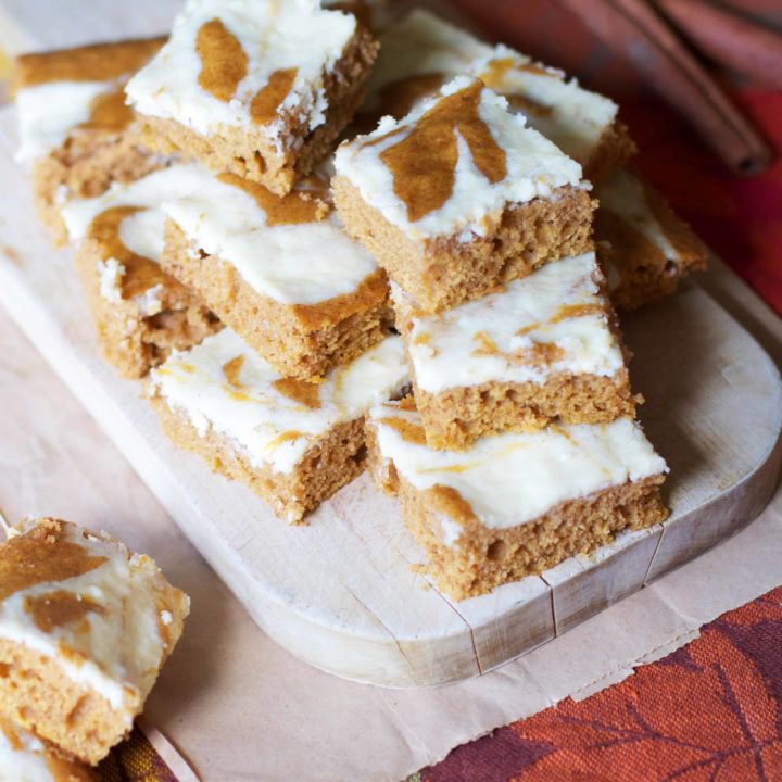 Swirled Pumpkin Cream Cheese Bars