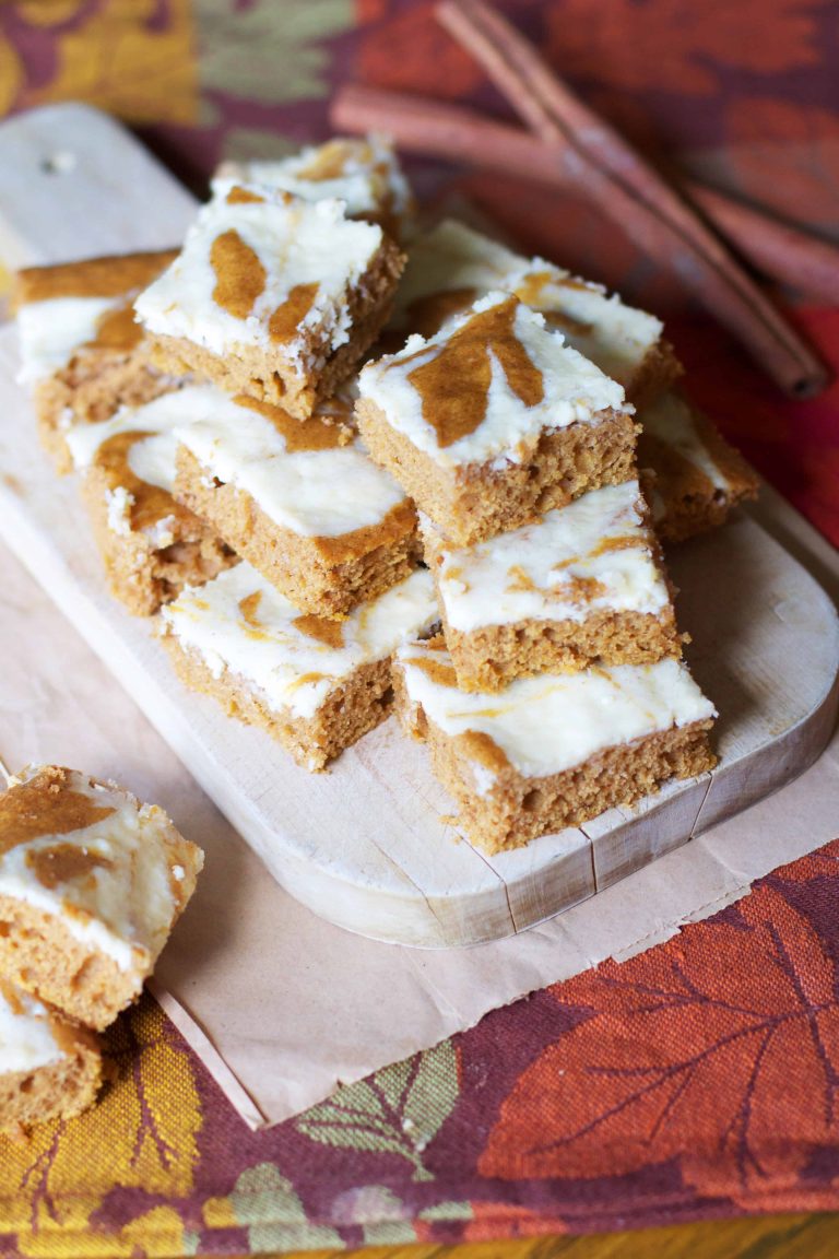 Swirled Pumpkin Cream Cheese Bars