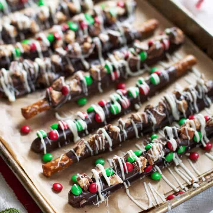 Candy Covered Chocolate Dipped Pretzels