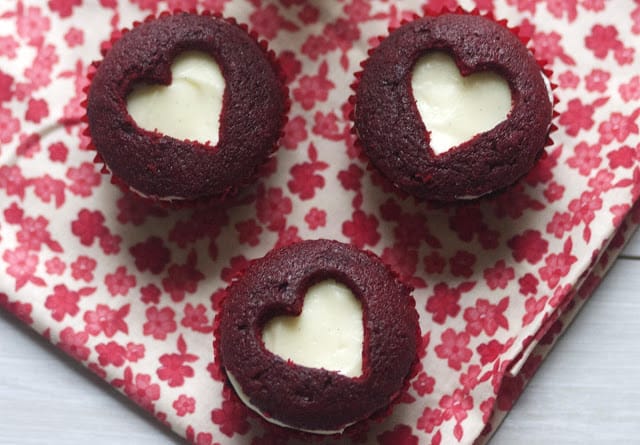 Red Velvet Sweetheart Cupcakes- The Baker Chick