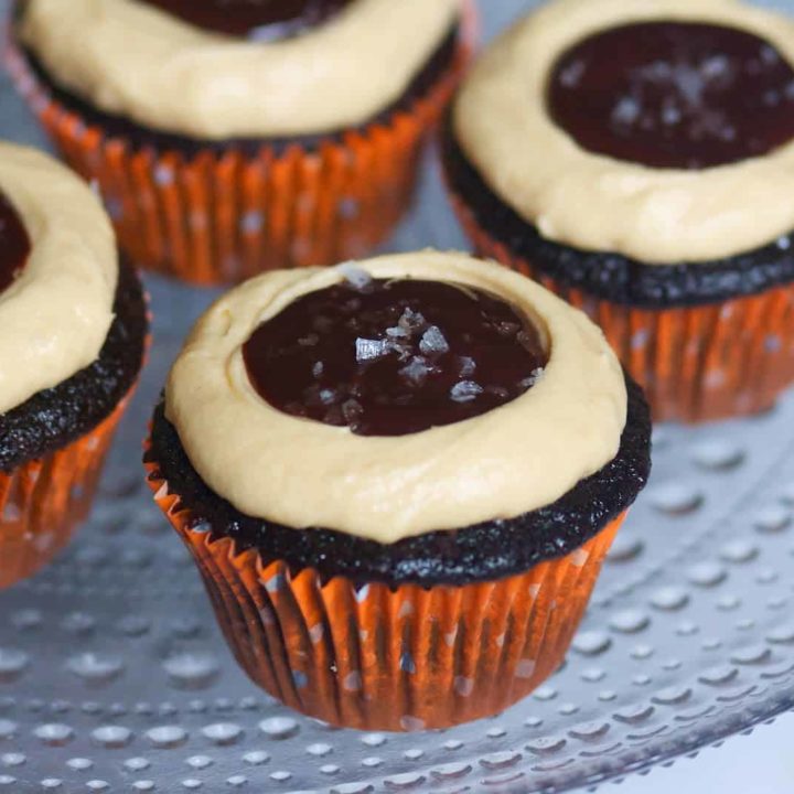Dark Chocoalte Salted Caramel Cupcakes
