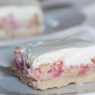 Creamy Rhubarb Custard Bars- The Baker Chick