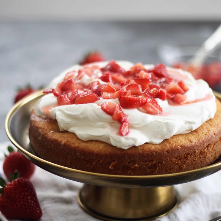 Homemade Strawberry Cake with Buttermilk