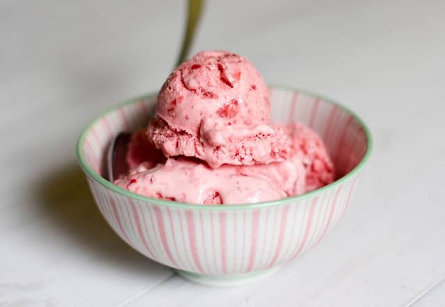 Strawberry Sour Cream Ice Cream