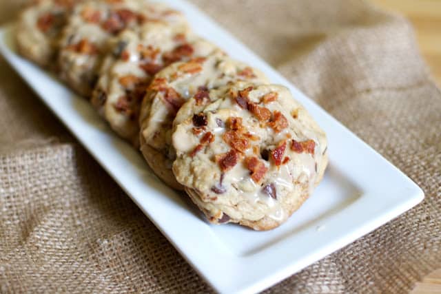 Bacon Chocolate Chip Cookies with Maple Glaze