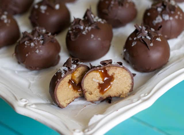 Salted Caramel Cookie Dough Truffles- The Baker Chick