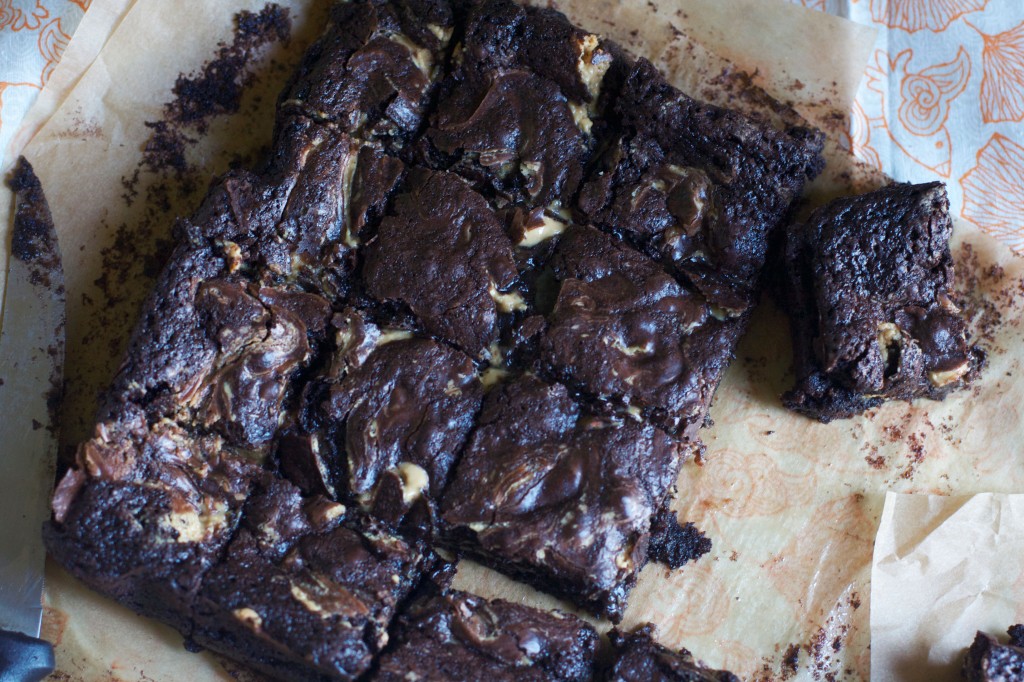 Gooey Peanut Butter Swirl Brownies - The Baker Chick