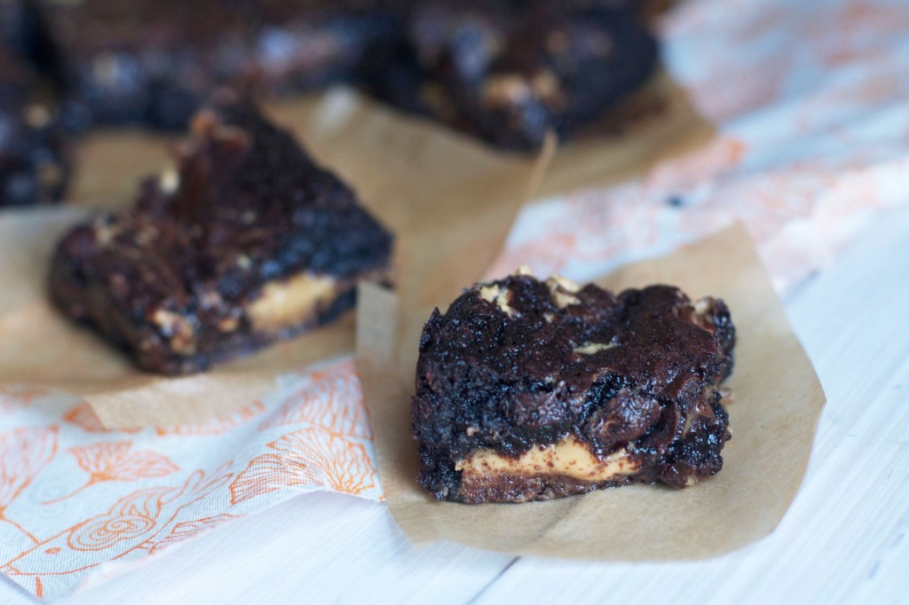 Gooey Peanut Butter Swirl Brownies - The Baker Chick