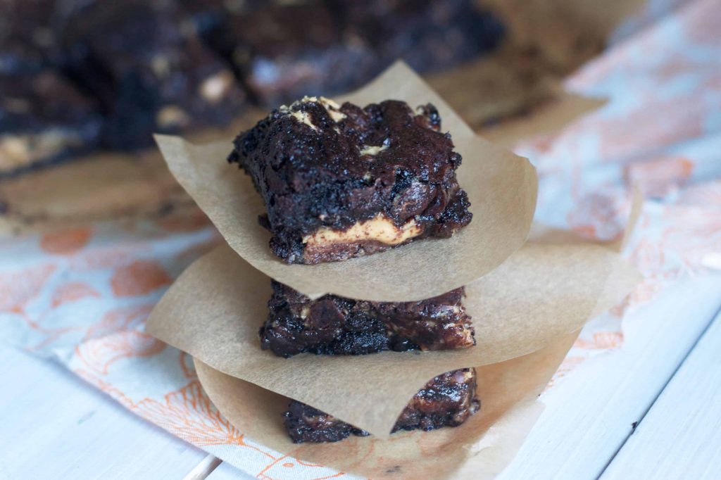 Gooey Peanut Butter Swirl Brownies - The Baker Chick