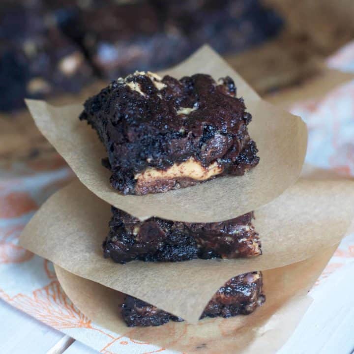 Gooey Peanut Butter Swirl Brownies