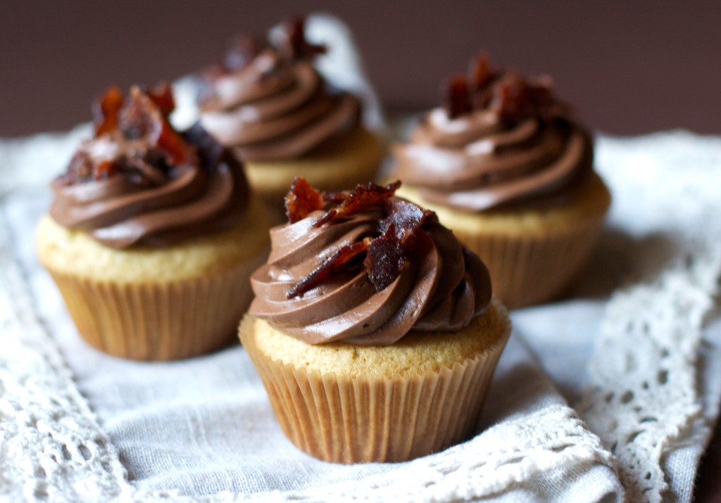 Maple Bacon Cupcakes- The Baker Chick