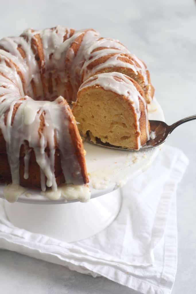 Cream Cheese Pound Cake with Vanilla Bean Glaze