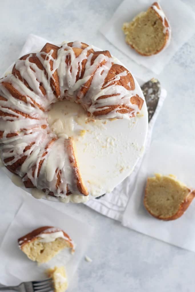 Cream Cheese Pound Cake with Vanilla Bean Glaze