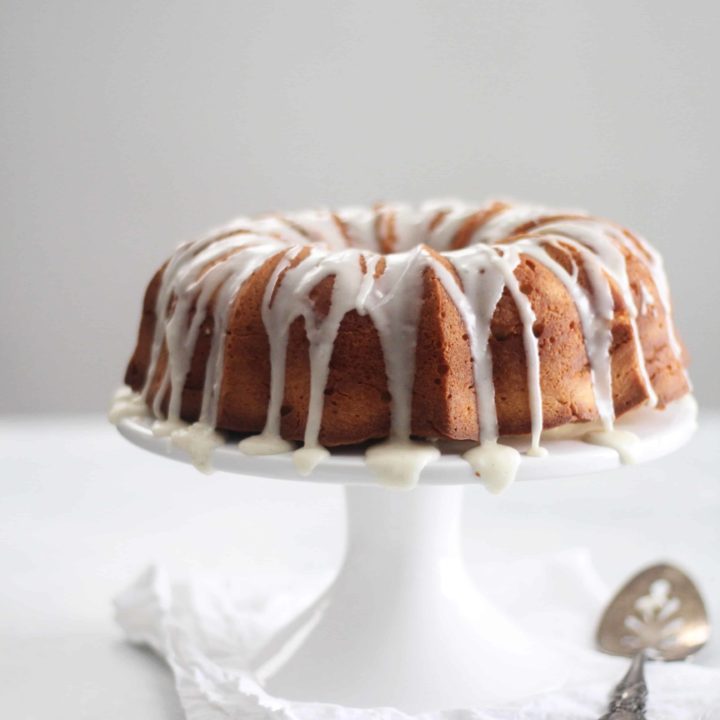 Cream Cheese Pound Cake with Vanilla Bean Glaze