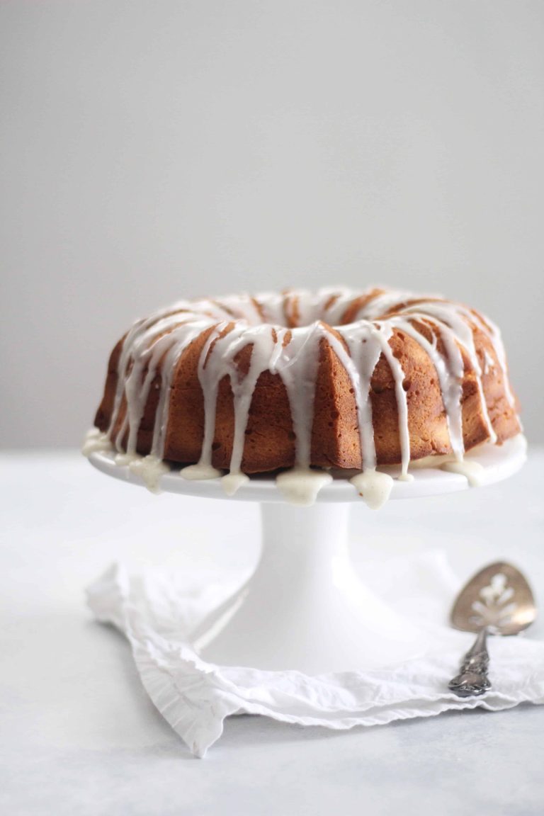 Cream Cheese Pound Cake with Vanilla Bean Glaze