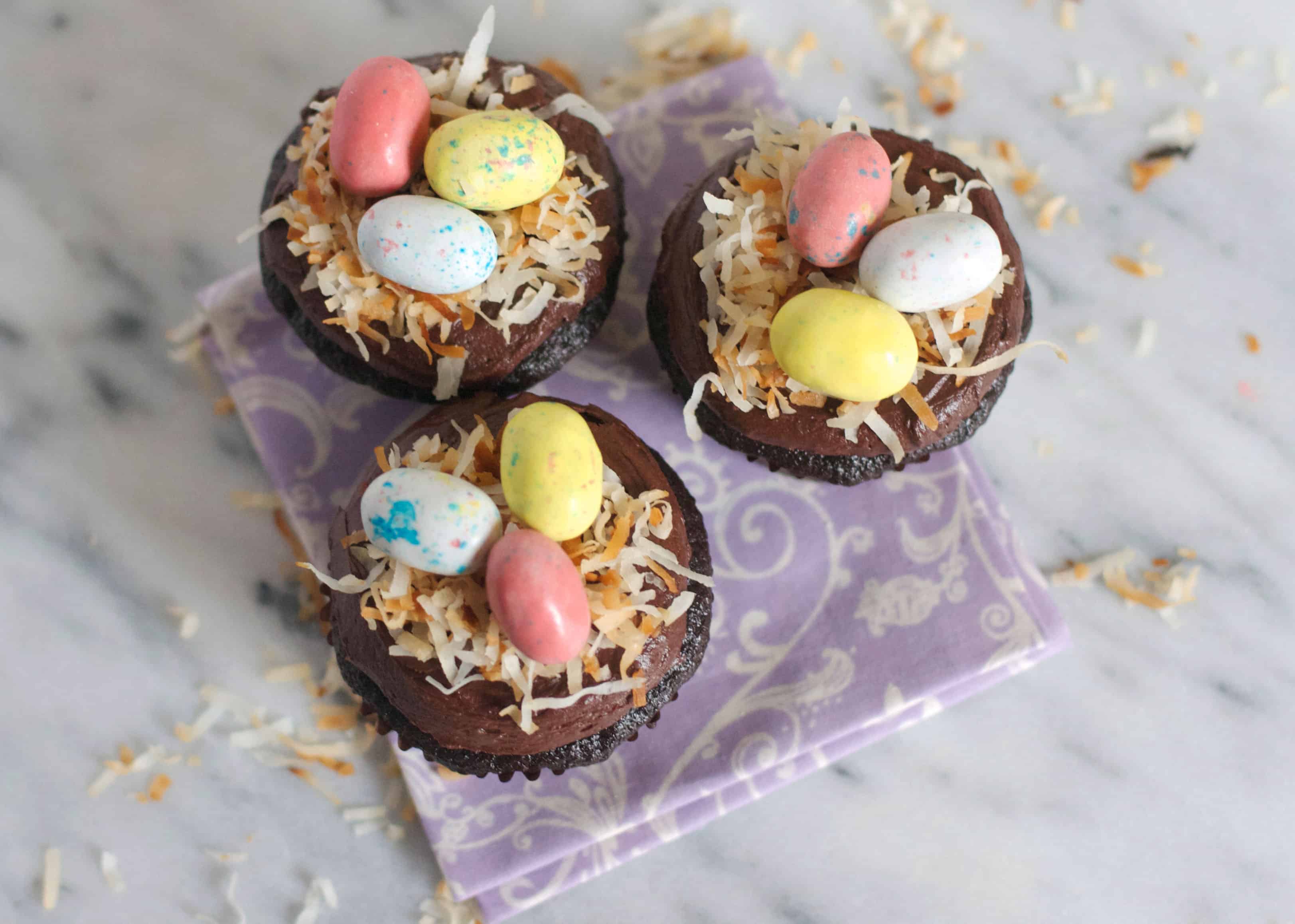 Chocolate “Easter Nest” Cupcakes