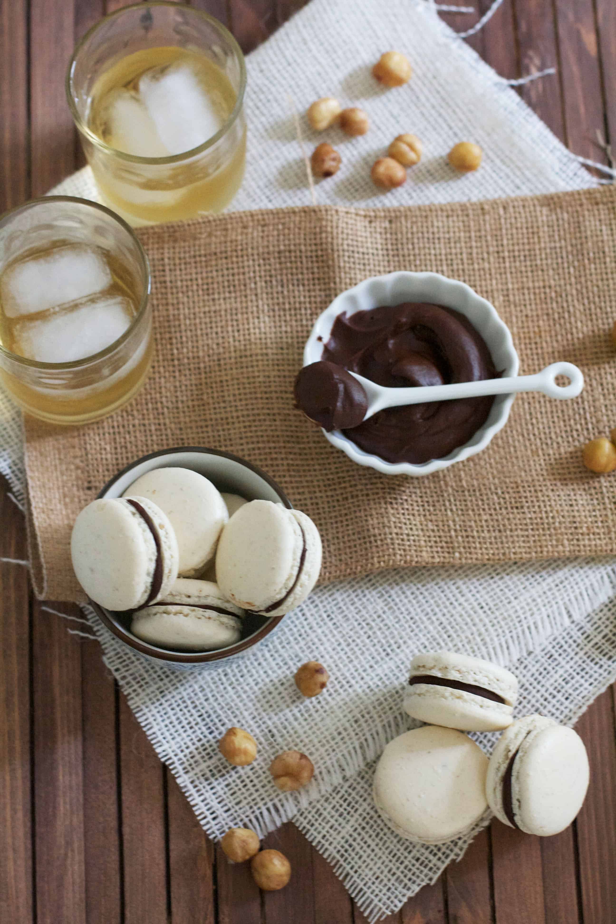 Hazelnut Macarons with Chocolate Frangelico Ganache
