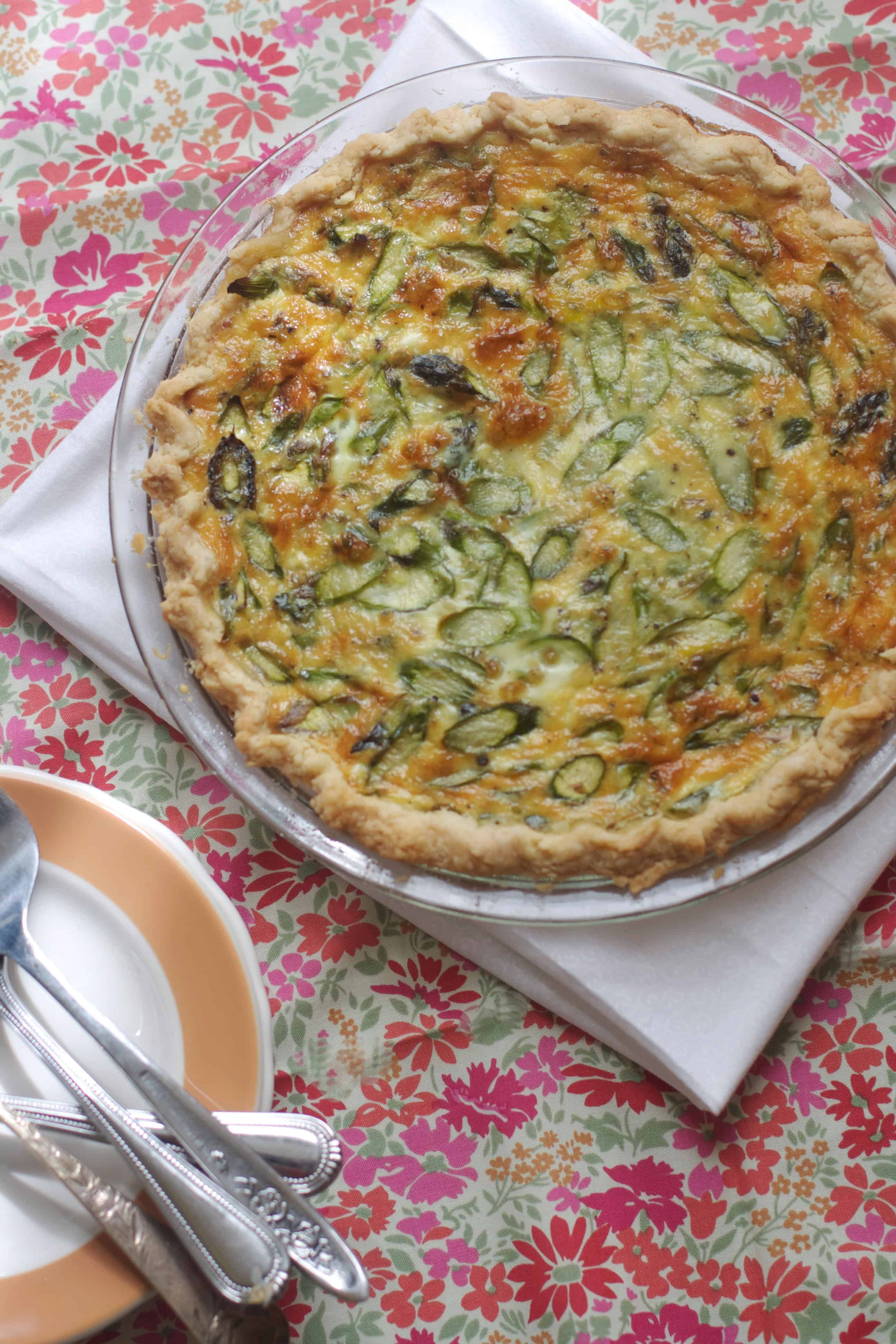 Spring Asparagus Quiche with Leeks and Gruyere
