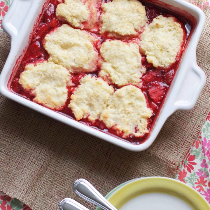 Strawberry Cobbler with Biscuit Topping