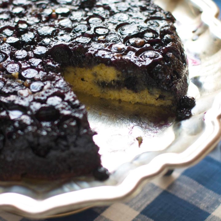 Blueberry Cornmeal Upside-down Cake