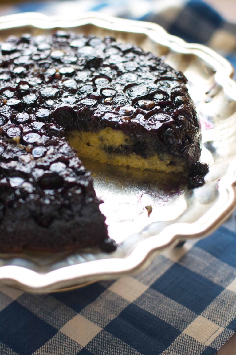 Blueberry Cornmeal Upside-down Cake