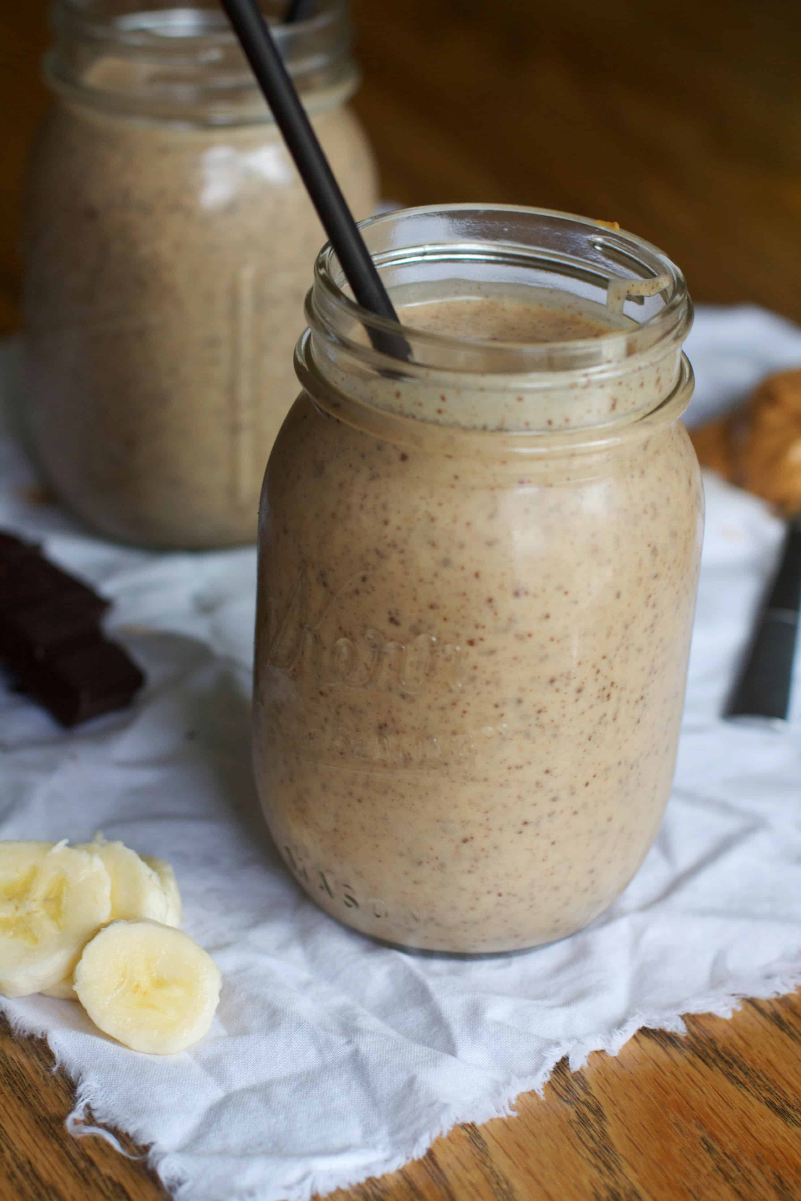 Chocolate Peanut Butter Banana Smoothie (vegan!)