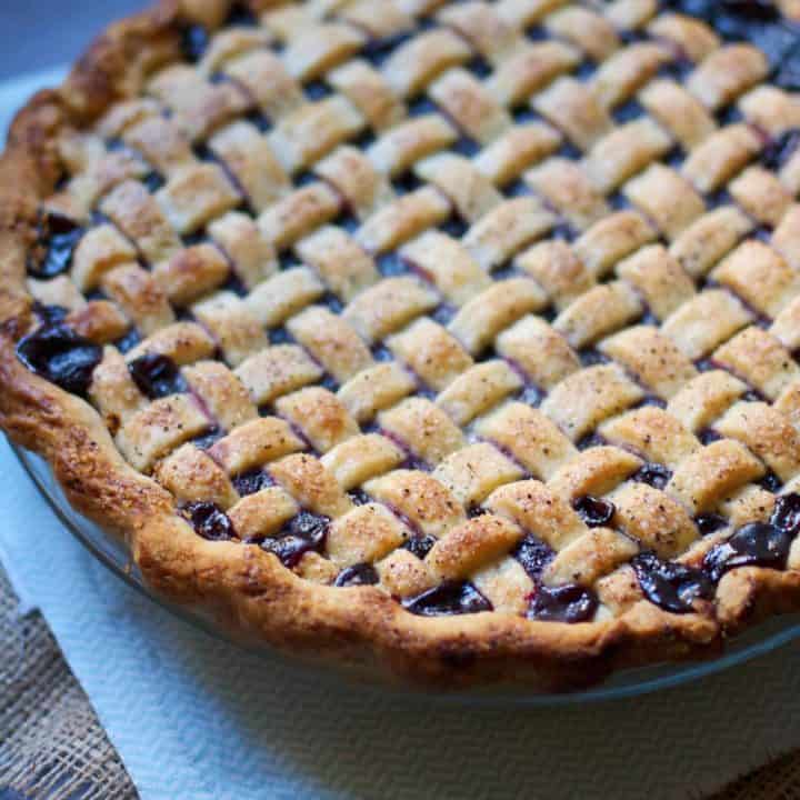 Lattice-topped Cranberry Blueberry Pie