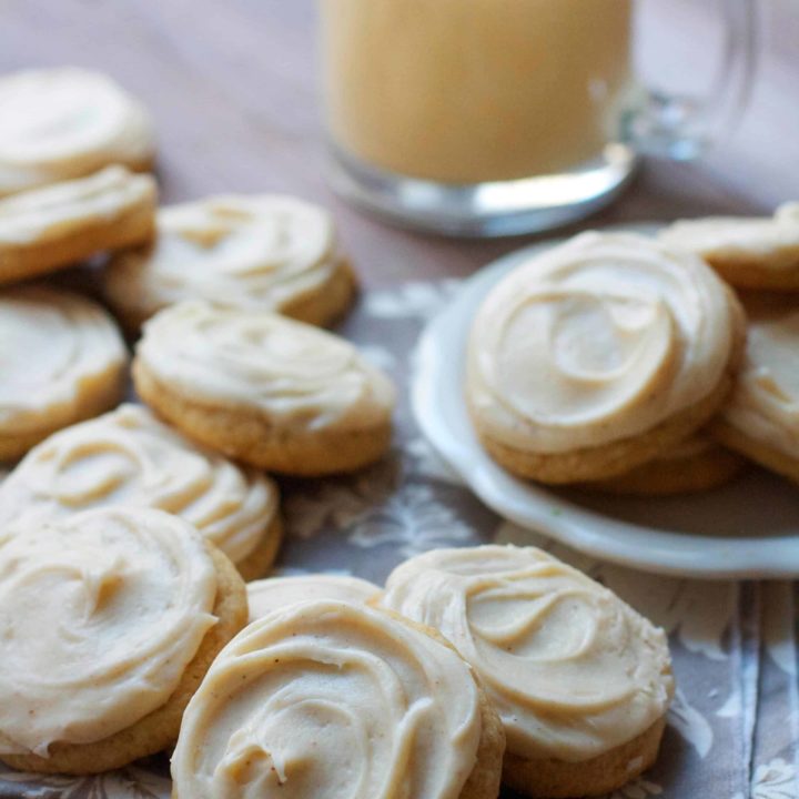 Soft Frosted Egg Nog Cookies