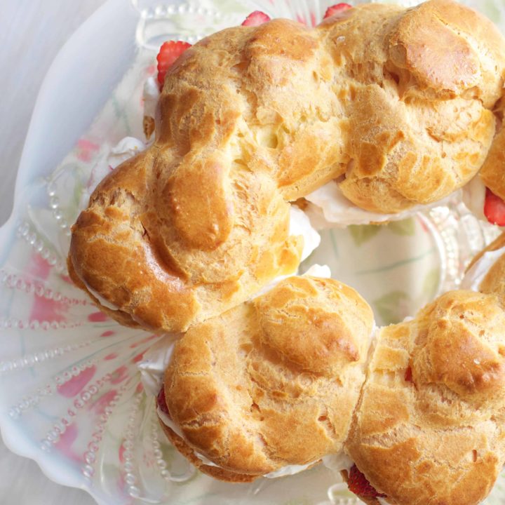 Strawberry Cream Puff Cake (Paris Brest)