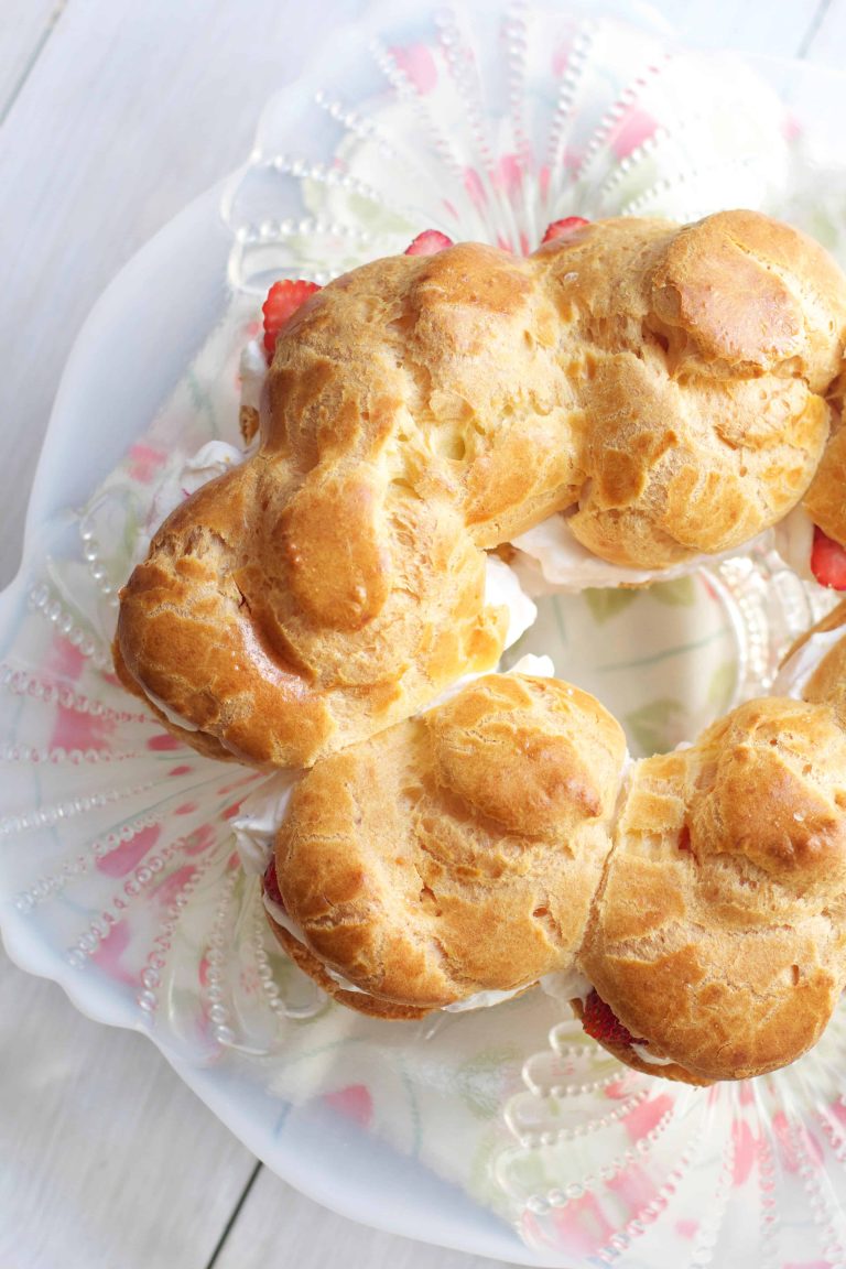 Strawberry Cream Puff Cake (Paris Brest)