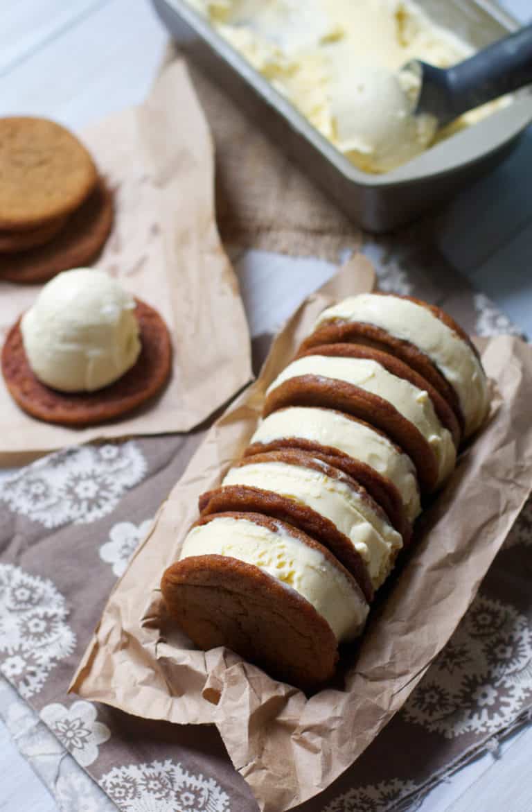 Ginger Vanilla Bean Ice Cream Sandwiches