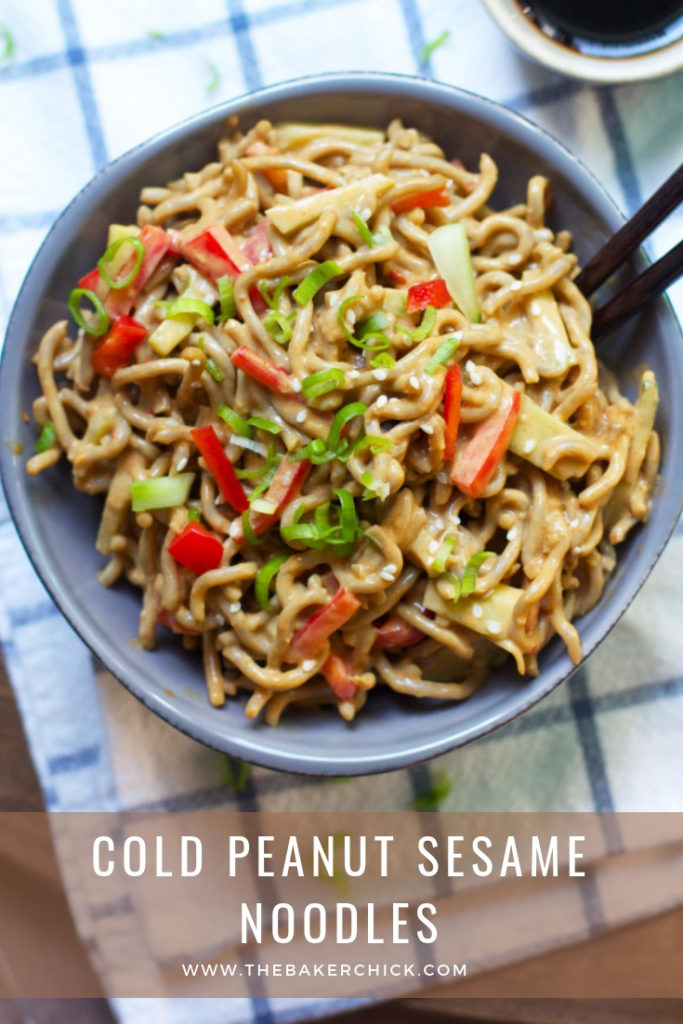 Cold Peanut Sesame Noodles- The Baker Chick