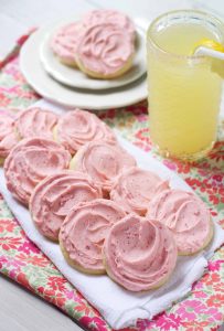 Soft Frosted Strawberry Lemonade Cookies