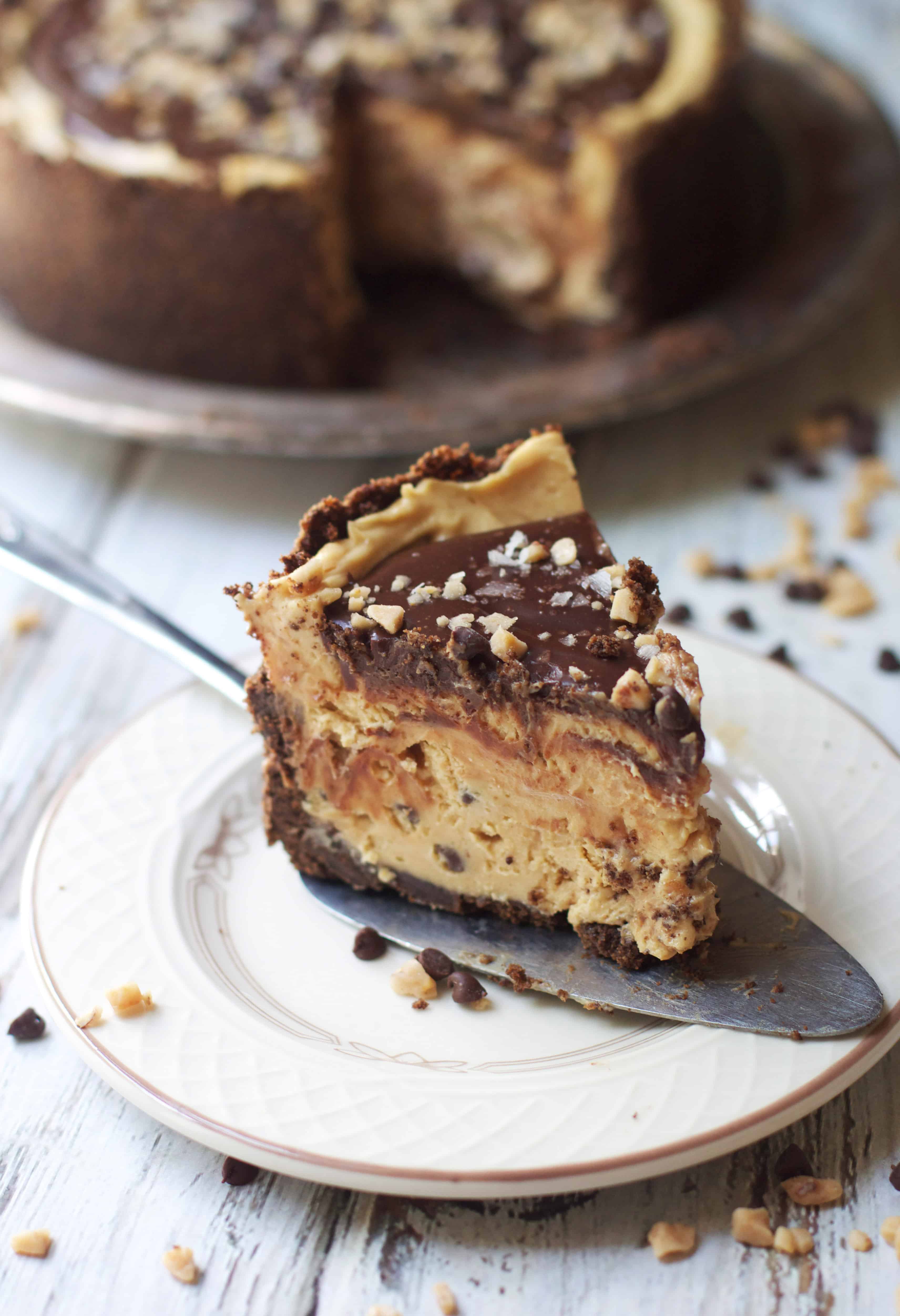 Sweet and Salty Peanut Butter Mousse Torte