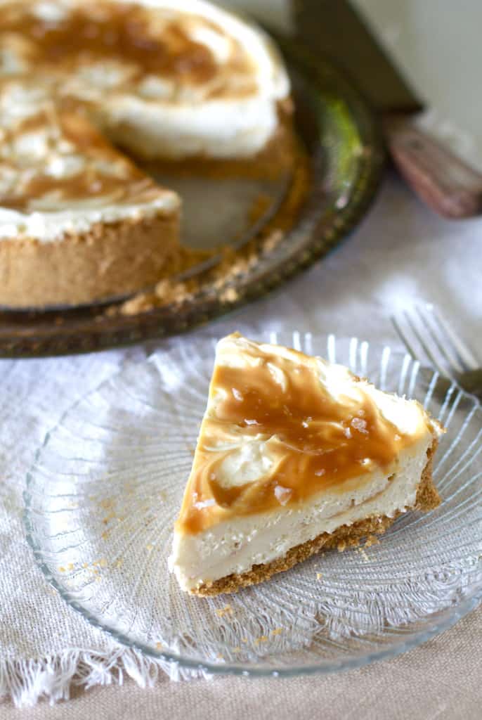 Salted Caramel No-Bake Cheesecake