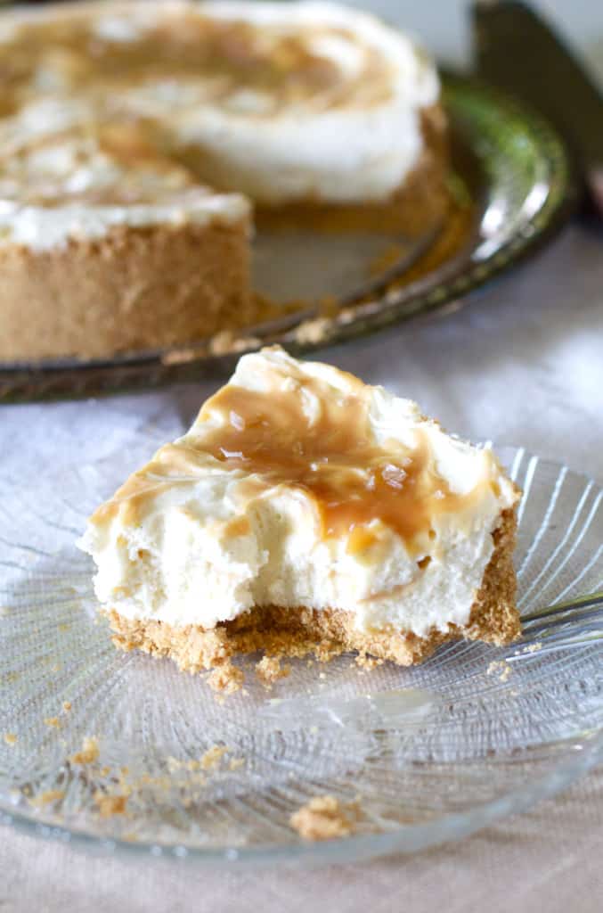 Salted Caramel No-Bake Cheesecake