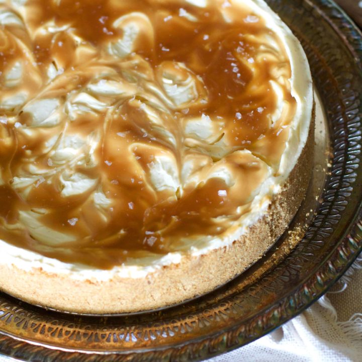 Salted Caramel No-Bake Cheesecake