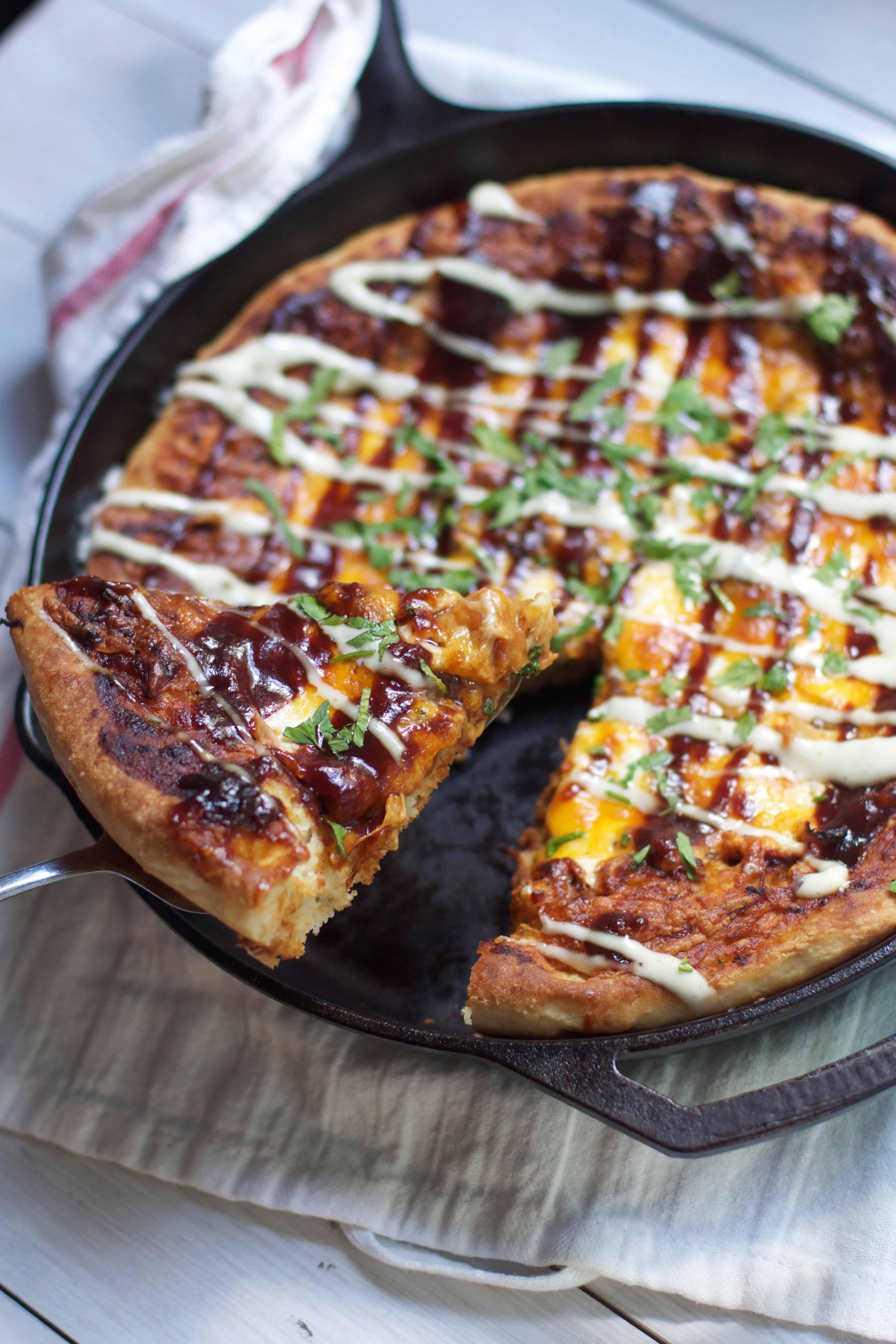 Skillet BBQ Chicken Pizza