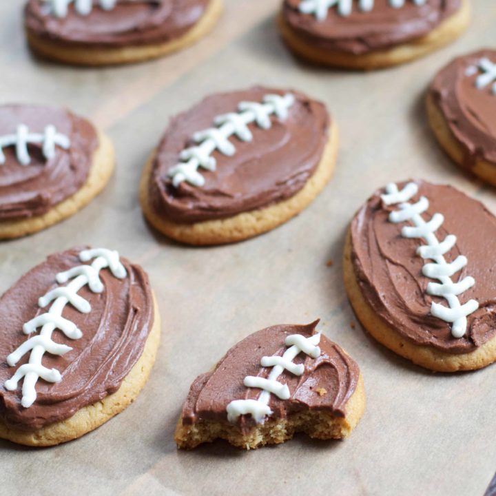 Chocolate Peanut Butter Football Cookies