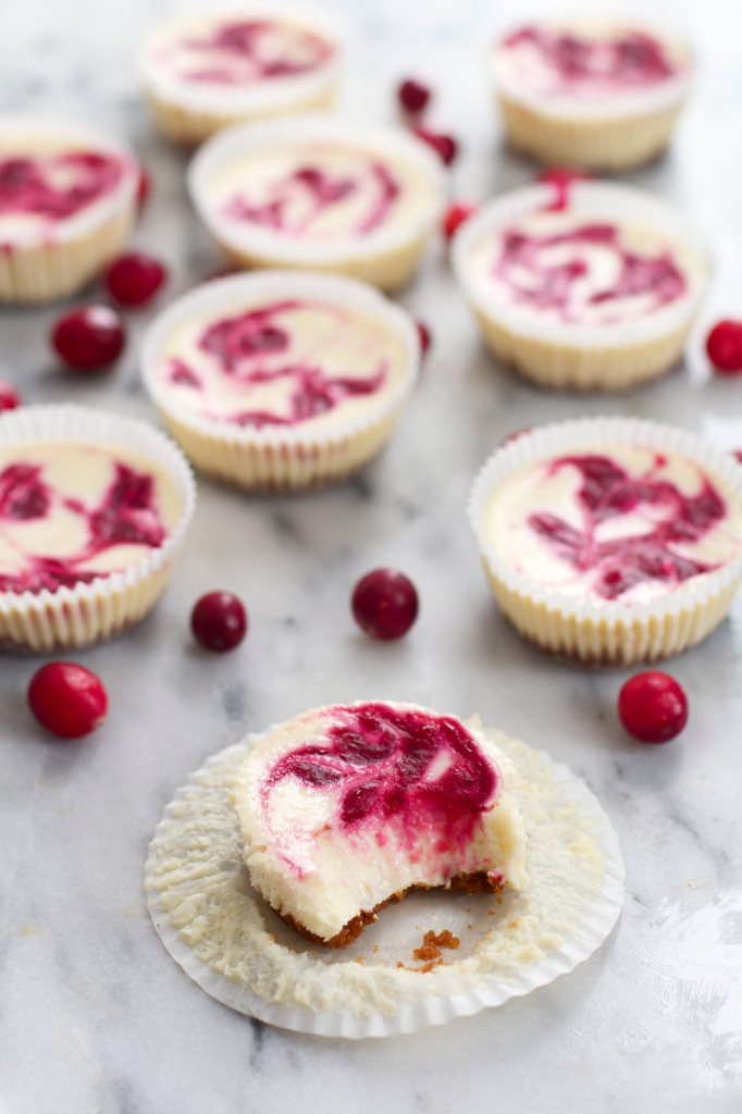 Cranberry Swirl Mini Cheesecakes