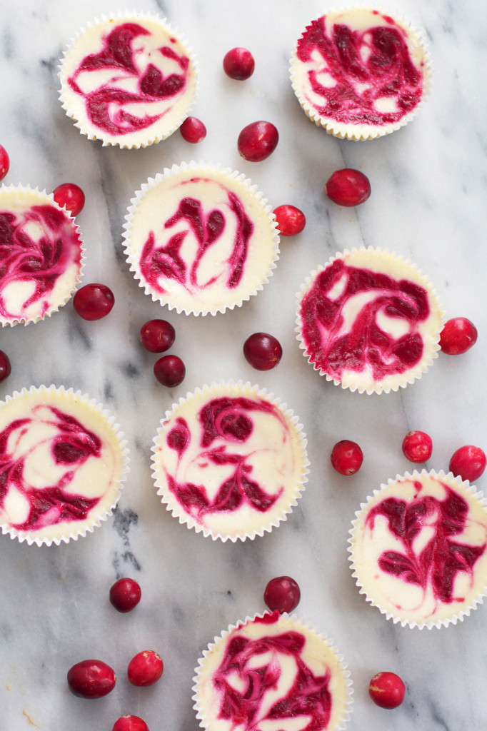 Cranberry Swirl Mini Cheesecakes