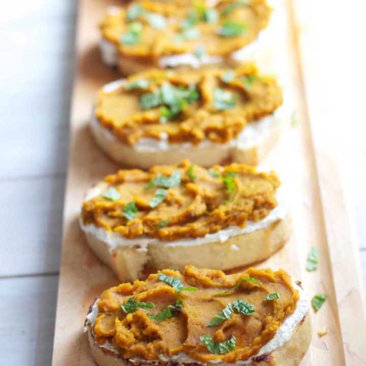 Kabocha Squash Toast with Carmelized Onions & Ricotta