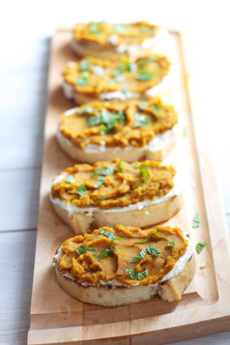 Kabocha Squash Toast with Carmelized Onions & Ricotta