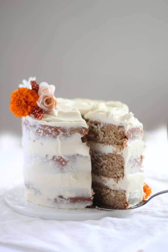 Buttermilk Spice Layer Cake with Brown Sugar Cream Cheese Frosting