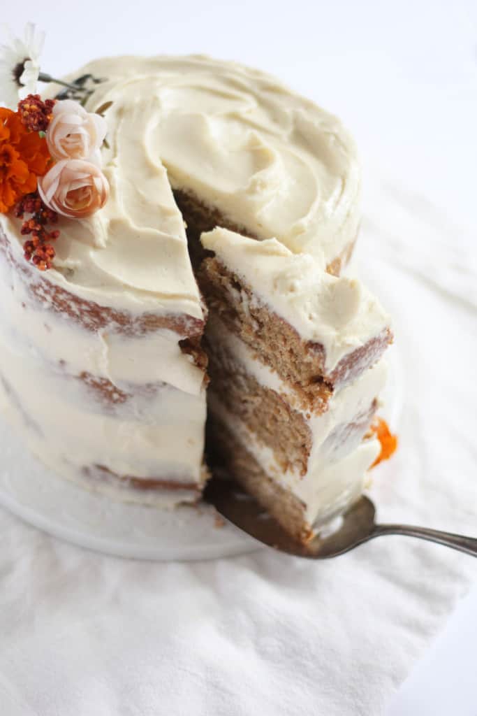 Buttermilk Spice Layer Cake with Brown Sugar Cream Cheese Frosting