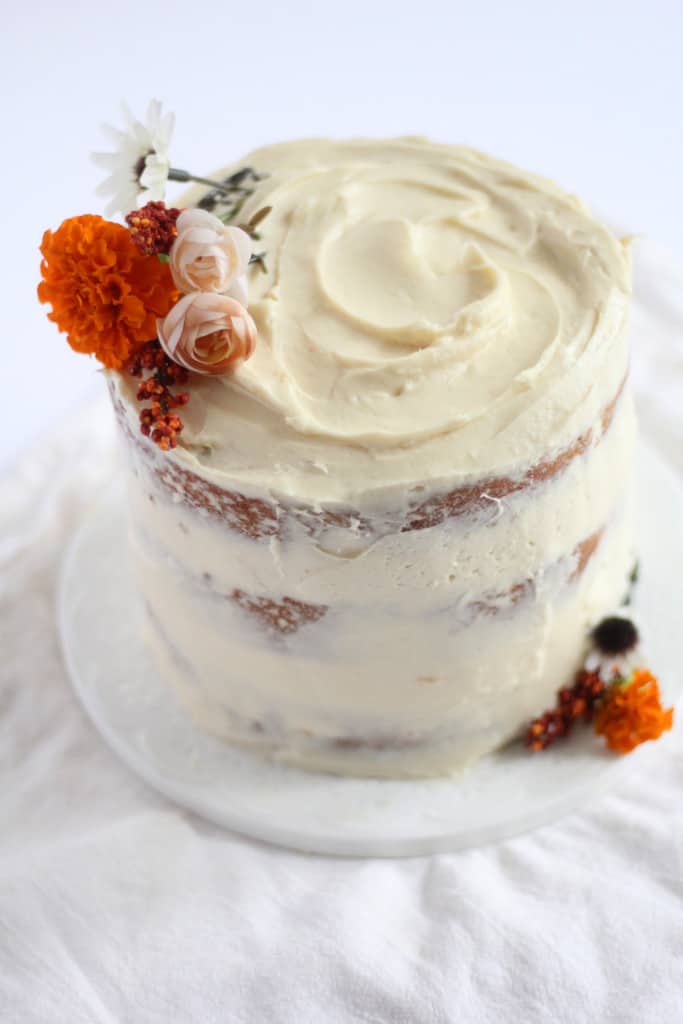 Buttermilk Spice Layer Cake with Brown Sugar Cream Cheese Frosting