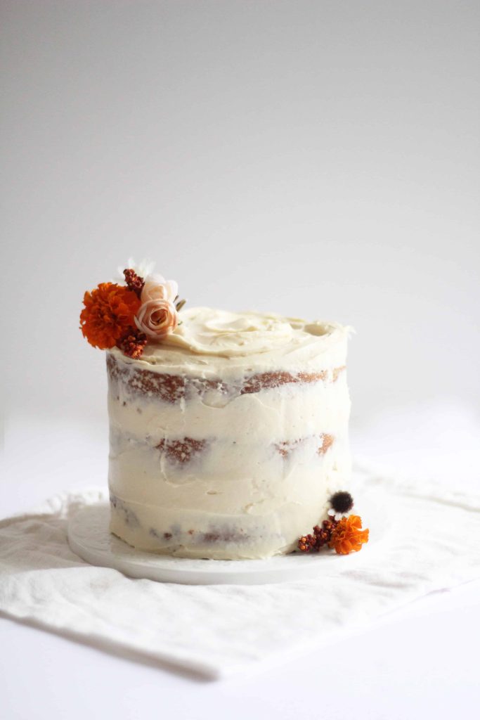 Buttermilk Spice Layer Cake with Brown Sugar Cream Cheese Frosting