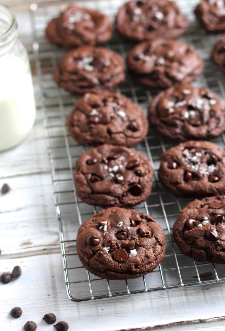 Double Chocolate Cookies with Sea Salt