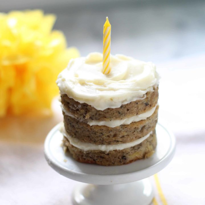 Hugo’s (barely sweetened) Banana Pineapple Smash Cake